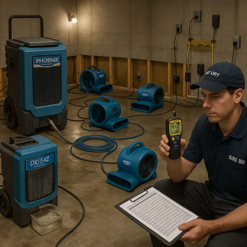 Structural Drying and Dehumidification process in Annetta, TX